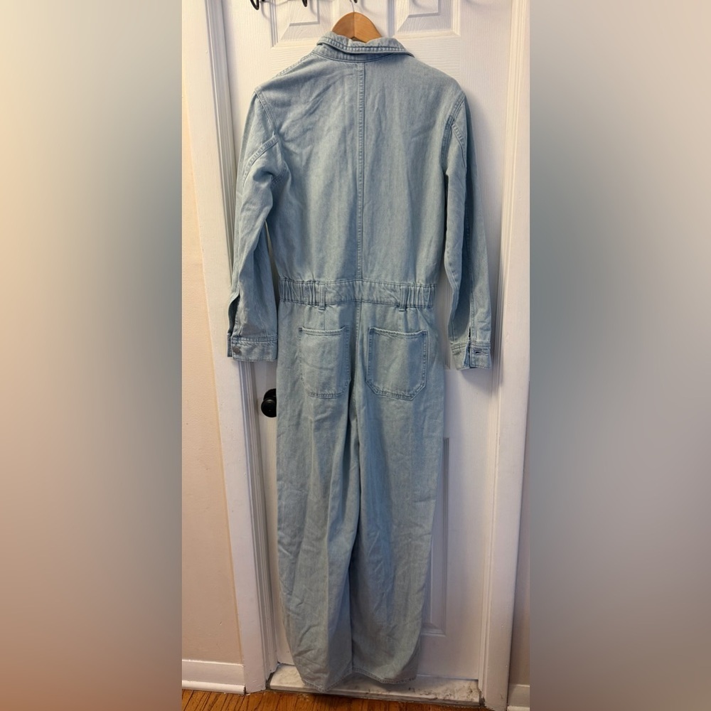 Light Blue Denim Utility Jumpsuit - Picture 2 of 2
